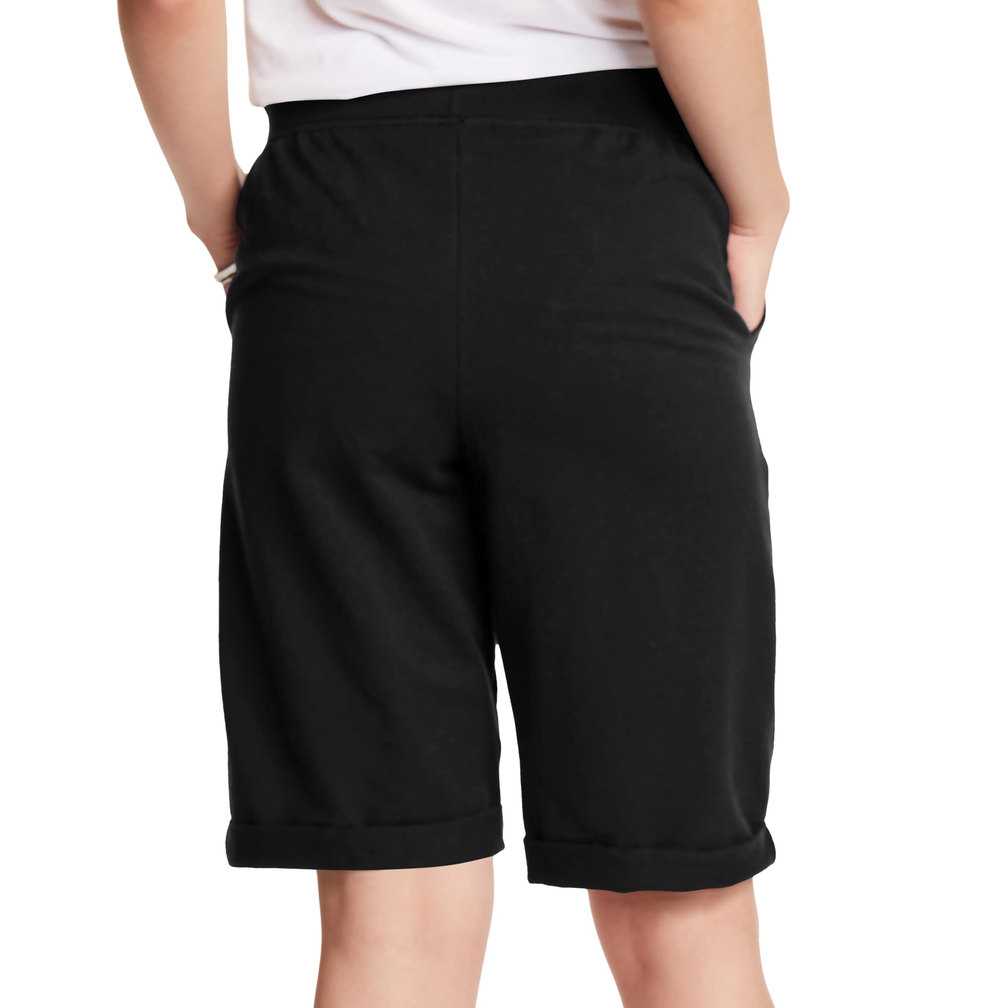 Hanes Women's French Terry Bermuda Short, Black, X-Large 🍁 All In One Marketplace Canada