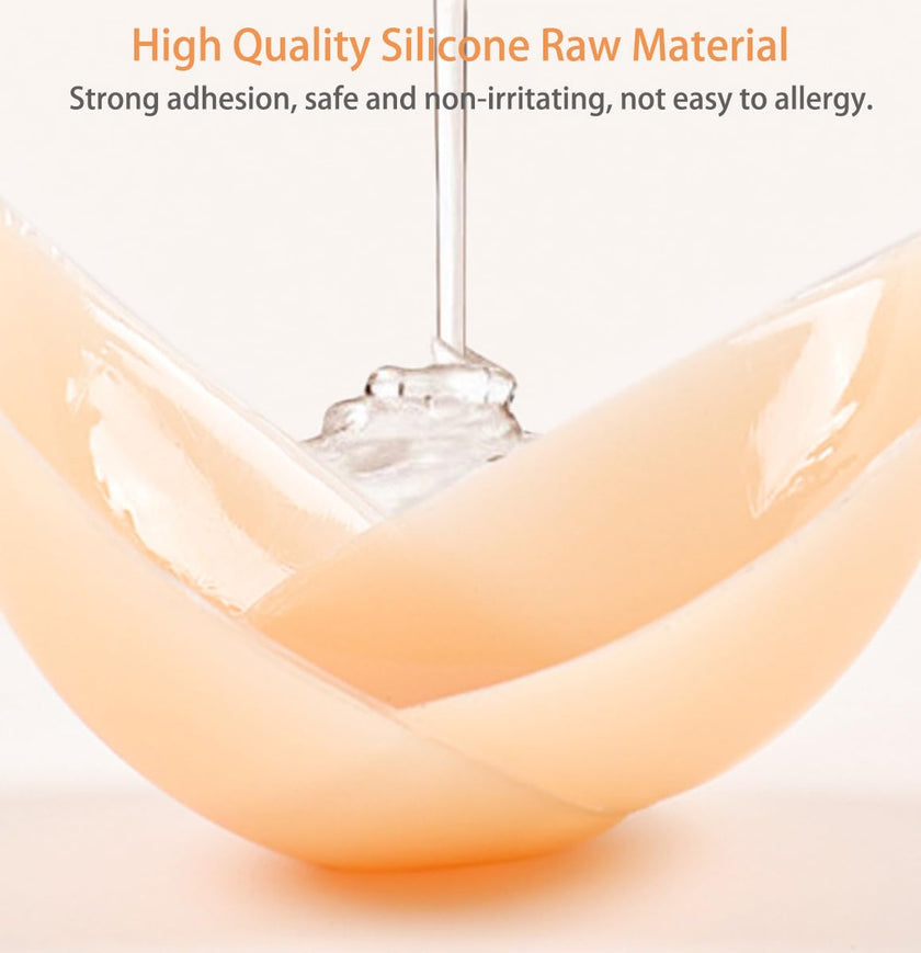 Deceny CB Sticky Bra Push Up Adhesive Bra Invisible Silicone Bra Backless Strapless Bras with Nipple Covers for Women(C/D,Beige) 🍁 All In One Marketplace Canada