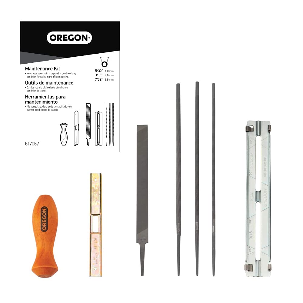 Oregon Universal Chainsaw Field Sharpening Kit - Includes 5/32-inch, 3/16-inch, and 7/32-inch Round Files, Flat File, Handle, Filing Guide, and Pouch 🍁 All In One Marketplace Canada