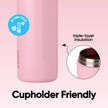 Owala FreeSip Insulated Stainless Steel Water Bottle with Straw for Sports and Travel, BPA-Free Sports Water Bottle, 24 oz, Pink, Angel Food Cake 🍁 All In One Marketplace Canada