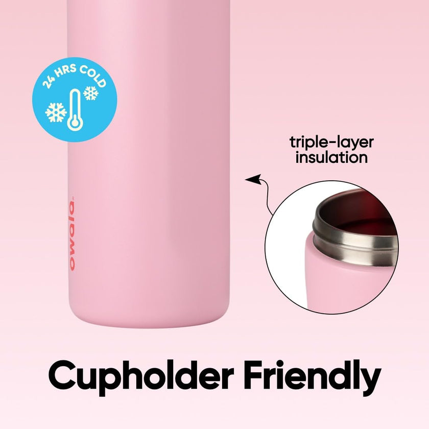 Owala FreeSip Insulated Stainless Steel Water Bottle with Straw for Sports and Travel, BPA-Free Sports Water Bottle, 32 oz, Pink, Angel Food Cake 🍁 All In One Marketplace Canada