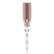 Conair CD704C Double Ceramic Triple Barrel Curl Styling Waver, Deep waves, Long lasting nautral tight waves for all hair lengths, Turbo Heat® – up to 68°F (20C) burst of heat, White/ Rose Gold 🍁 All In One Marketplace Canada