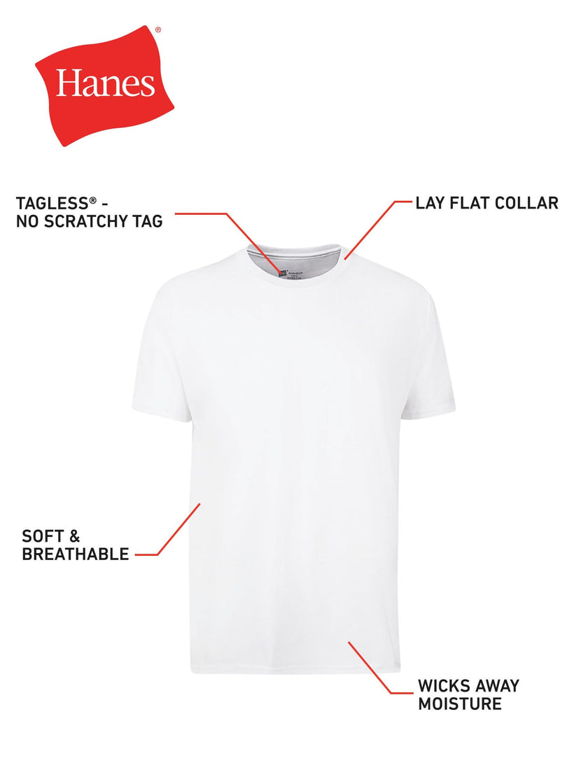 Hanes Mens ComfortSoft 4 Pack Cotton Crewneck T-Shirt. Undershirts, White, X-Large US 🍁 All In One Marketplace Canada