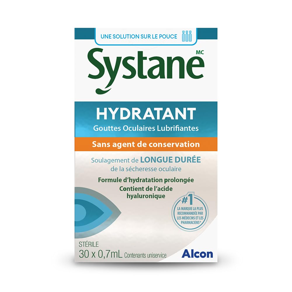 Systane Hydration Preservative-Free Lubricant Eye Drops for Dry Eyes, Long-Lasting Dry Eye Relief Hydrating Eye Drops, Ideal for LASIK or Cataract Patients - 30x0.7mL 🍁 All In One Marketplace Canada
