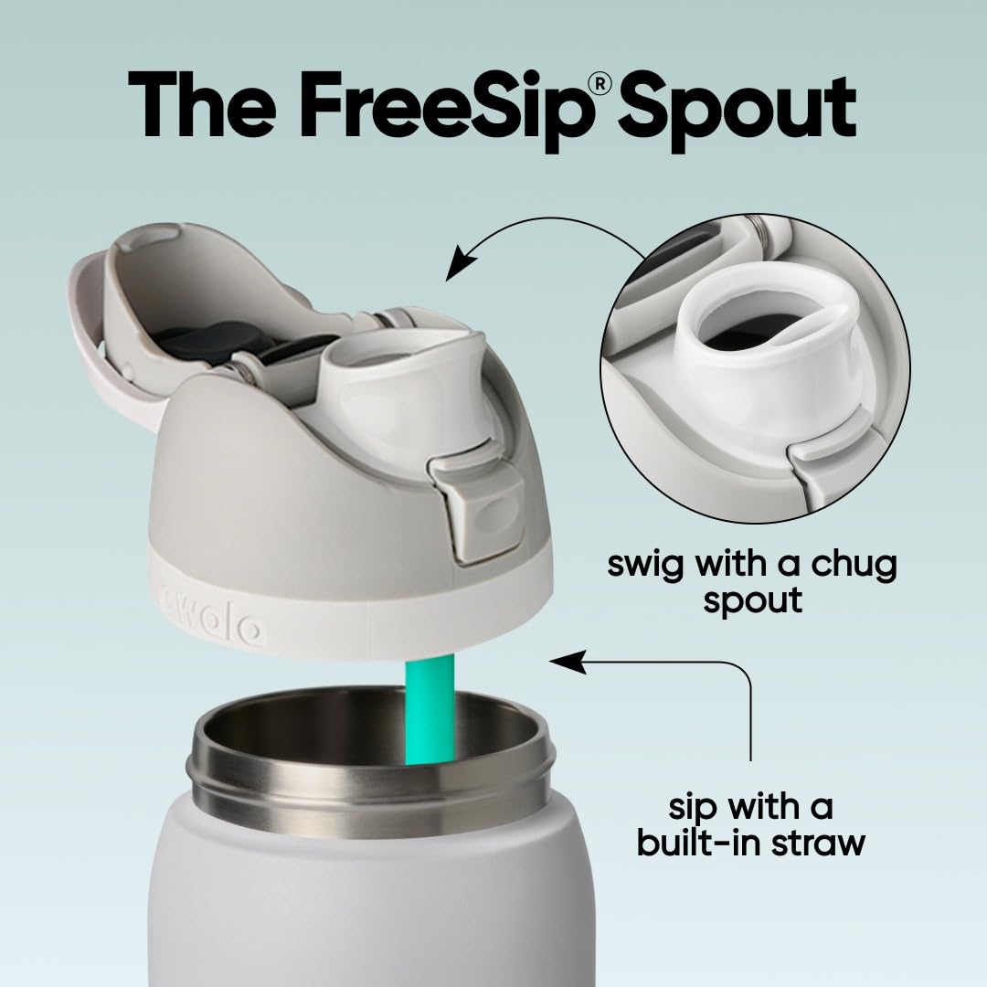 Owala FreeSip Insulated Stainless Steel Water Bottle with Straw for Sports and Travel, BPA-Free, 40oz, Foggy Tide 🍁 All In One Marketplace Canada