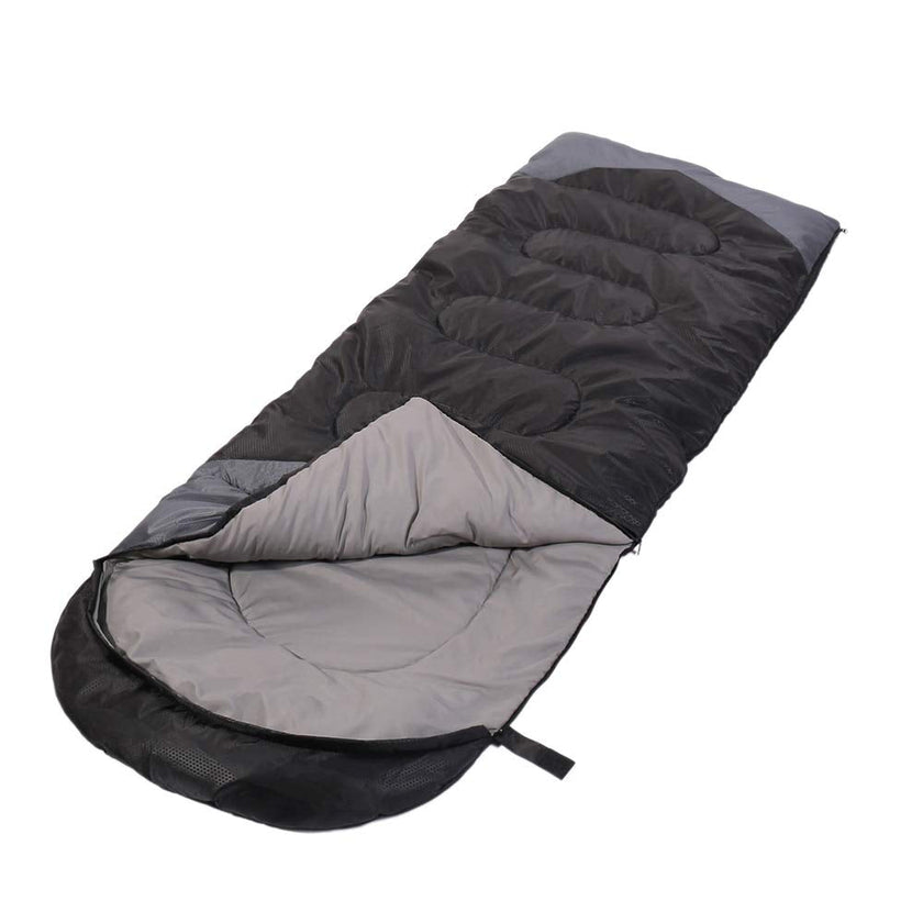 Sleeping Bag 3 Seasons (Summer, Spring, Fall) Warm & Cool Weather - Lightweight,Waterproof Indoor & Outdoor Use for Kids, Teens & Adults for Camping Hiking, Backpacking and Survival (Black Grey) 🍁 All In One Marketplace Canada