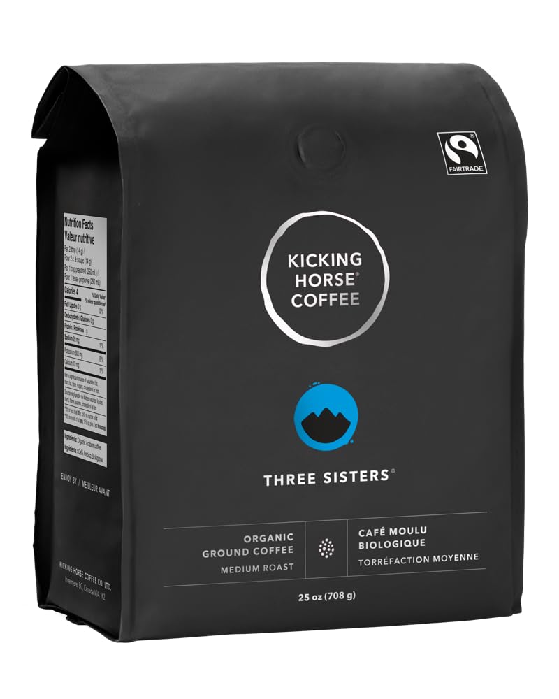 Kicking Horse Coffee - Three Sisters Blend, Ground 100% Arabica Coffee | Medium Roast | All Organic & Fairtrade | 708 g 🍁 All In One Marketplace Canada