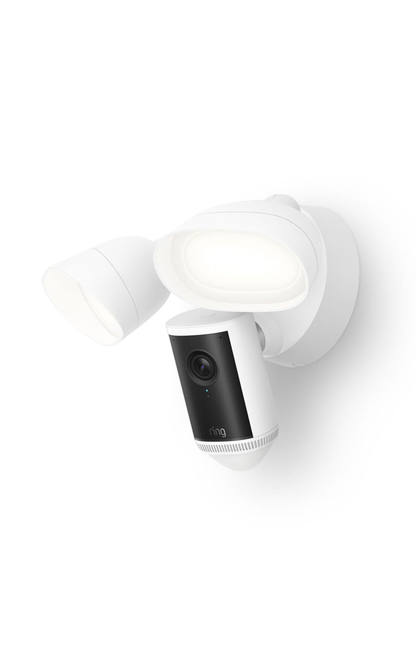 Ring Floodlight Cam Pro, Wired (Newest Model) — Retinal 4K with wide-angle video, 10x Enhanced Zoom, and 2000 Lumen Floodlights, White 🍁 All In One Marketplace Canada