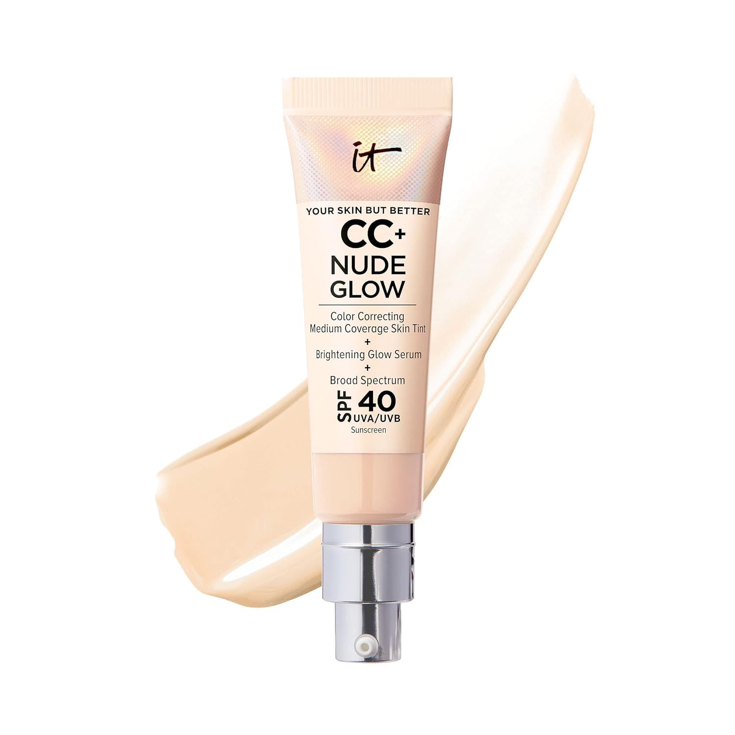 IT Cosmetics CC+ Nude Glow Lightweight Foundation + Glow Serum with SPF 40 - With Niacinamide, Hyaluronic Acid & Green Tea Extract - Light - 1.08 fl oz 🍁 All In One Marketplace Canada