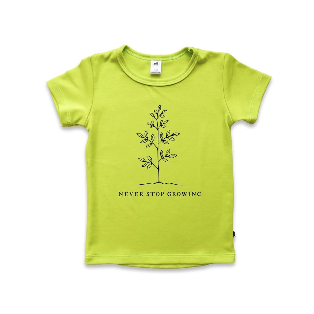 Baby/Kids Graphic Bamboo T-Shirt | Never Stop Growing In Fresh Clover