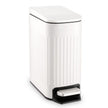 TrashAid Slim Bathroom Trash Can with Lid Soft Close, 6 Liter/1.6 Gallon Stainless Steel Small Garbage Can with Removable Inner Bucket, Step Pedal, Slim Wastebasket for Toilet, Office, Bedroom, White 🍁 All In One Marketplace Canada
