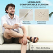Patio Couch PE Wicker Deep Seating Outdoor Sofa With Removable Cushions, 3 Seater Rattan Sofa, Outdoor Furniture For Balcony, Deck, Garden And Poolside, Cream White