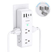 Surge Protector Outlet Extender - with Rotating Plug, 6 AC Multi Plug Outlet with 4 USB Ports (2 USB C), 1800 Joules, 3-Sided Swivel Power Bar with Spaced Splitter for Home, Office, Travel 🍁 All In One Marketplace Canada