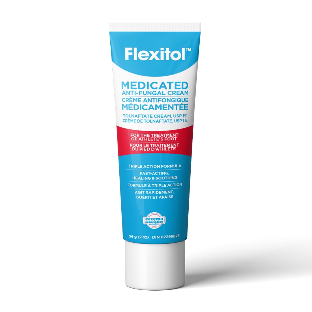 Flexitol Medicated Anti-Fungal Cream for Athlete's Foot - Best OTC Treatment for Foot Fungus & Fungal Infections, Effective Anti-Fungal Cream for Feet (56g) 🍁 All In One Marketplace Canada