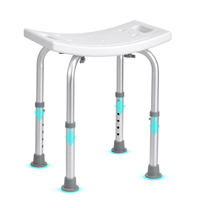 VEVOR Shower Chair, Adjustable Height Shower Stool with Built-in Handles, Shower Seat for Inside Shower or Tub, Non-Slip Bench Bathtub Stool Seat for Elderly Disabled Handicap, 158.8 kg Capacity 🍁 All In One Marketplace Canada