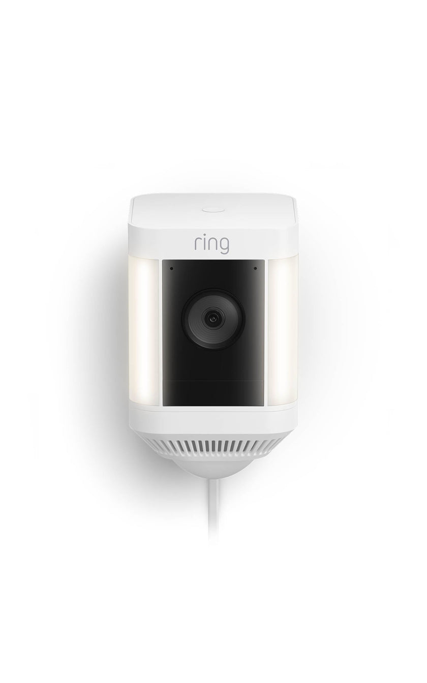 Ring Spotlight Cam Plus, Plug-in | Two-Way Talk, Colour Night Vision, and Security Siren - White 🍁 All In One Marketplace Canada