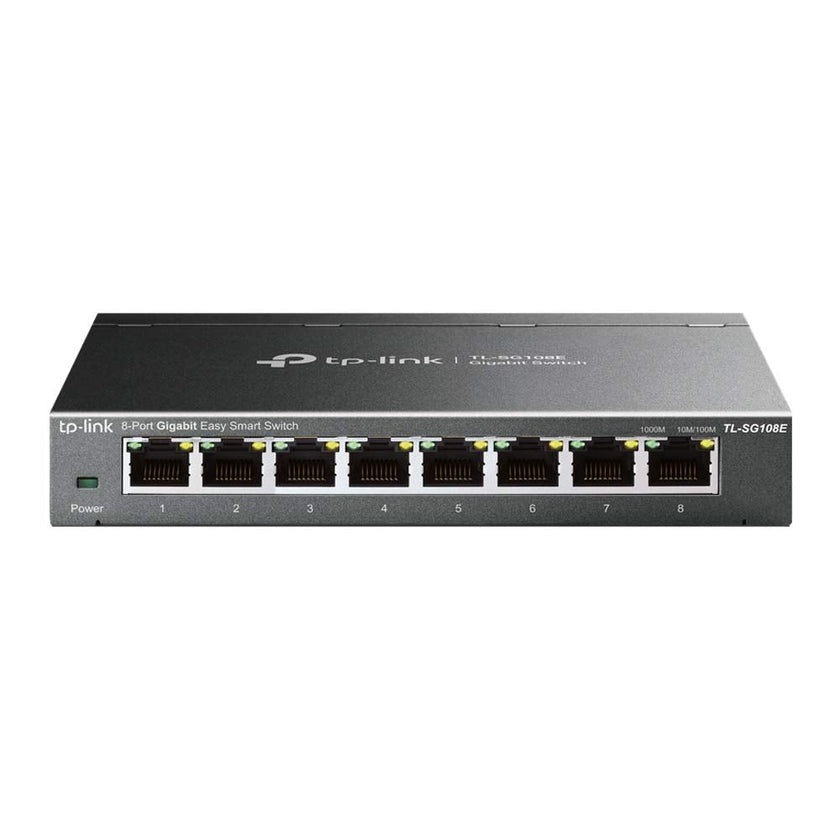 TP-Link 8 Port Gigabit Easy Smart Switch (TL-SG108E) – Managed, Plug & Play, Metal Housing, QoS, VLAN, IGMP, LAG, Desktop/Wall Mount, Limited Lifetime Protection 🍁 All In One Marketplace Canada
