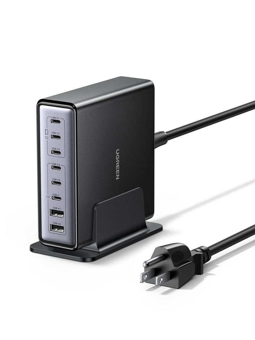 UGREEN 200W 8-Port GaN USB C Charger Block, Desktop Charging Station USB C and USB PD 100W Fast Charging Compatible for MacBook Pro 16
