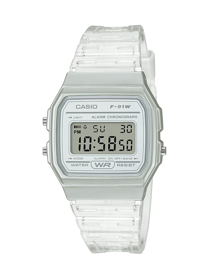 Casio Quartz Watch with Resin Strap, Clear, 20 (Model: F-91WS-7CF) 🍁 All In One Marketplace Canada