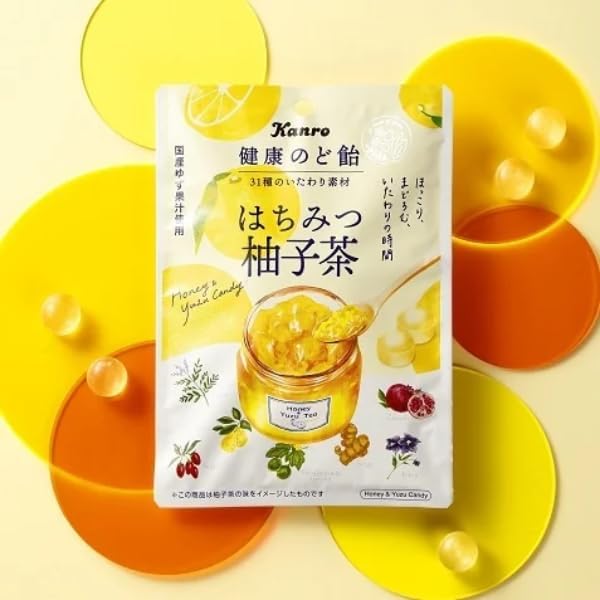 Kanro Healthy Throat Lozenges Honey Yuzu Tea (80G)