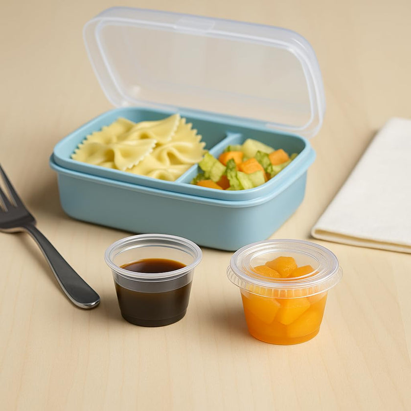 1 oz Portion Cups with Lids, 200 Sets Disposable Souffle Cups, Leak-Proof Jello Shot Cups, Clear Condiment Containers for Sauce, Dressing & Food Storage, Freezer Safe 🍁 All In One Marketplace Canada