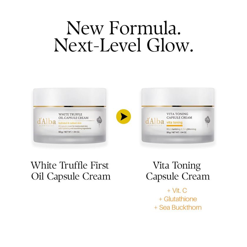 d'alba Piedmont Vita Toning Capsule Cream, Glass Skin with Vita-Cera Oil Capsules, Deep Hydration Face Moisturizer (55g) 🍁 All In One Marketplace Canada