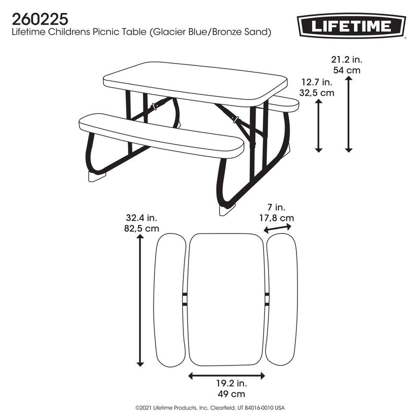 Lifetime Children's Outdoor Picnic Table in Glacier Blue 🍁 All In One Marketplace Canada
