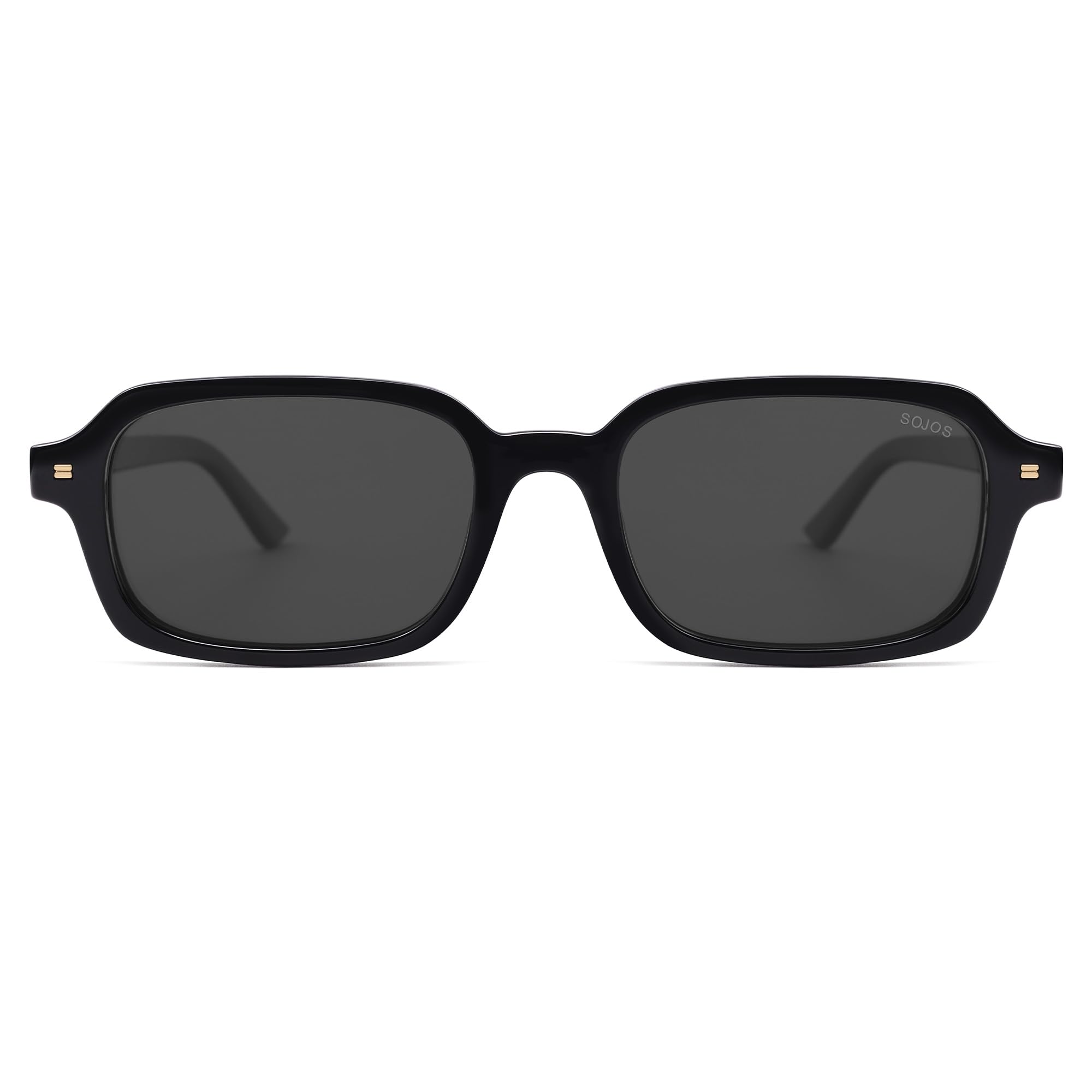 SOJOS Trendy Rectangle Polarized Sunglasses Womens Mens, Small Retro Fashion Thin Slim Square Sunnies SJ2610, Black/Grey 🍁 All In One Marketplace Canada