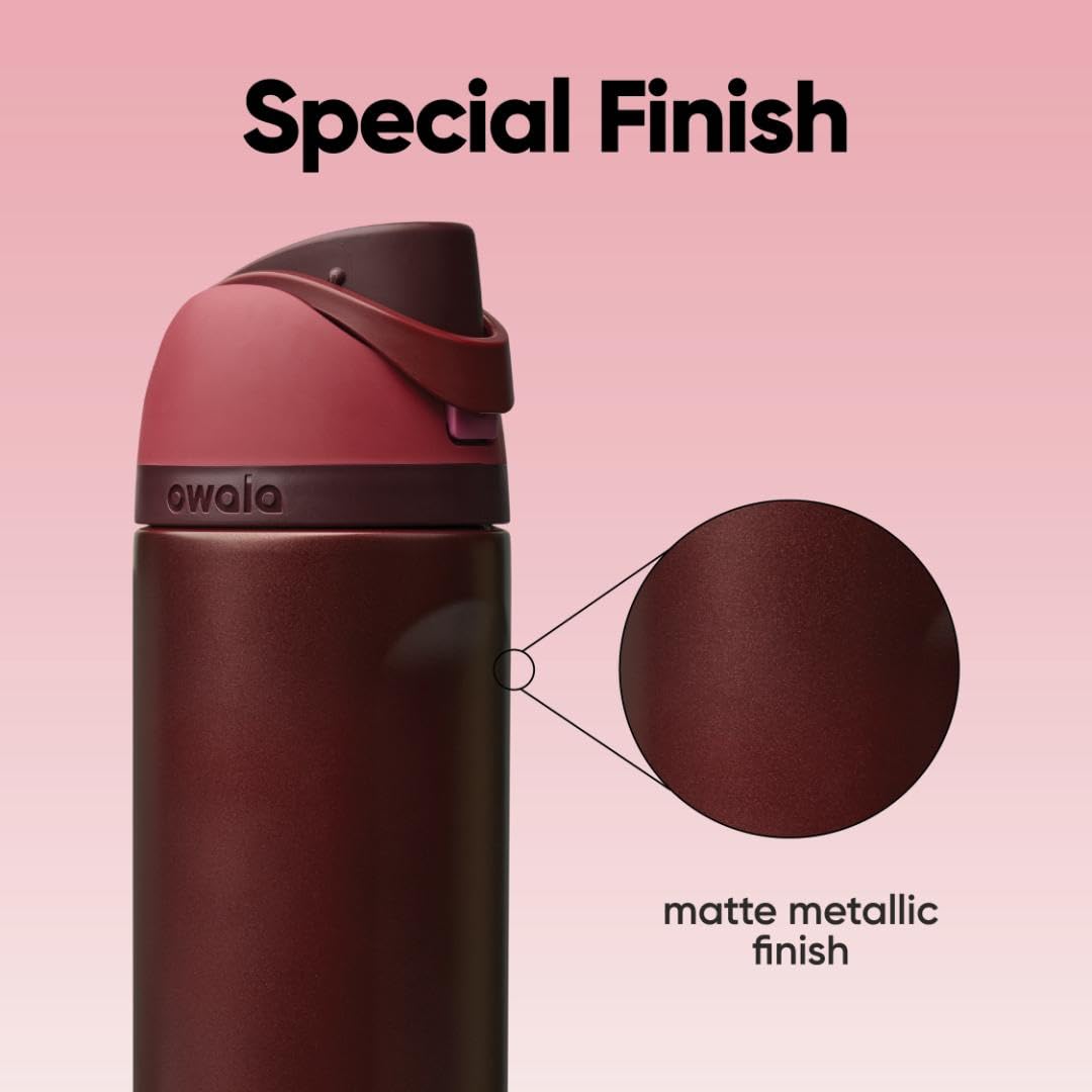 Owala FreeSip - Stainless Steel - 24-oz. - Red Black Cherry 🍁 All In One Marketplace Canada