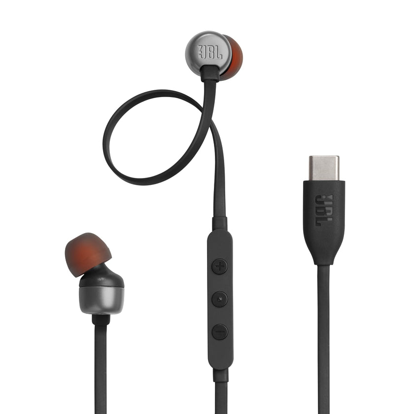 JBL Tune 310C - USB-C Wired Hi-Res in-Ear Headphones, Tangle-Free Flat Cable, 3-Button Remote with Microphone (Black) 🍁 All In One Marketplace Canada