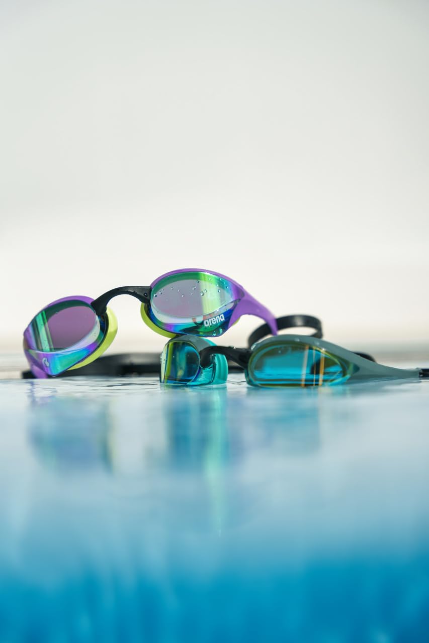 Arena Cobra Ultra Swipe Mirror Unisex Adult Racing Swimming Goggles, Swimming Pool Goggles with Curved Mirror Lenses, Anti-Fog, UV Protection, 5 Interchangeable Nose Bridges 🍁 All In One Marketplace Canada