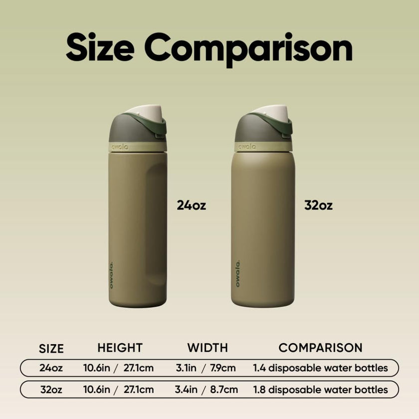 Owala FreeSip Insulated Stainless Steel Water Bottle with Straw, BPA-Free Sports Water Bottle, Great for Travel, 32 Oz, Off Road 🍁 All In One Marketplace Canada