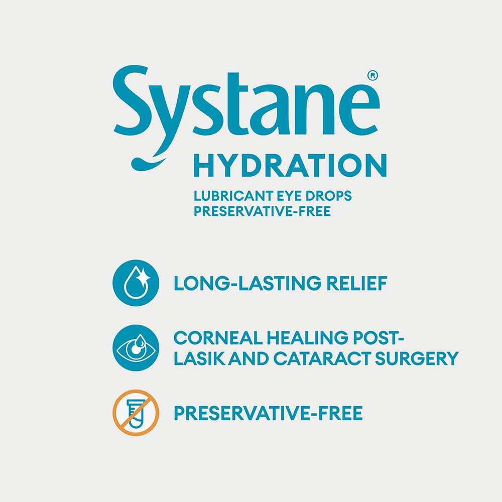 Systane Hydration Preservative-Free Lubricant Eye Drops for Dry Eyes, Long-Lasting Dry Eye Relief Hydrating Eye Drops, Ideal for LASIK or Cataract Patients - 30x0.7mL 🍁 All In One Marketplace Canada