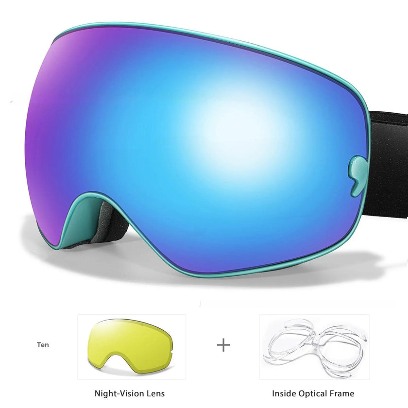 Men's And Women's Anti-fog Card Myopia Glasses Coated Large Spherical Eye Protection Ski Mountaineering Equipment