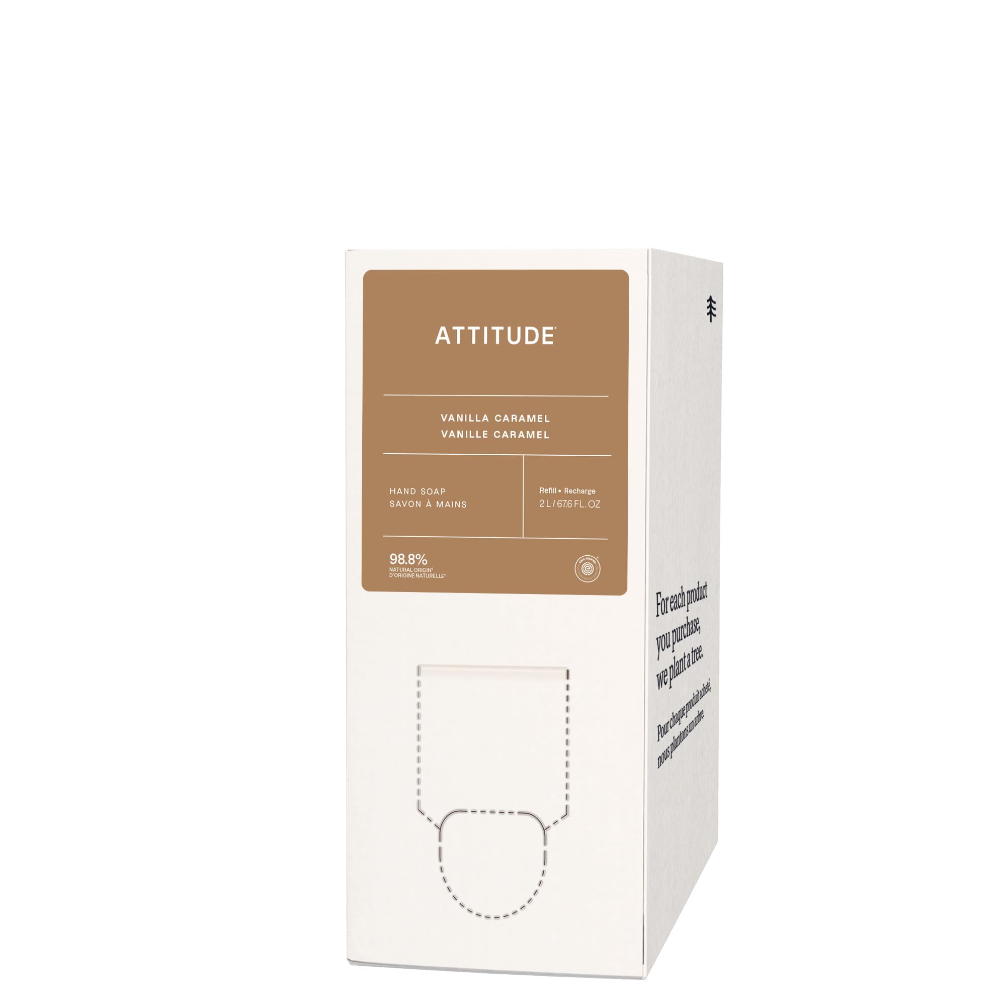 ATTITUDE Liquid Hand Soap Refill, EWG Verified, Made in Canada, Plant and Mineral-Based, Vegan Personal Care Products, Vanilla Caramel Scent, 2 L 🍁 All In One Marketplace Canada