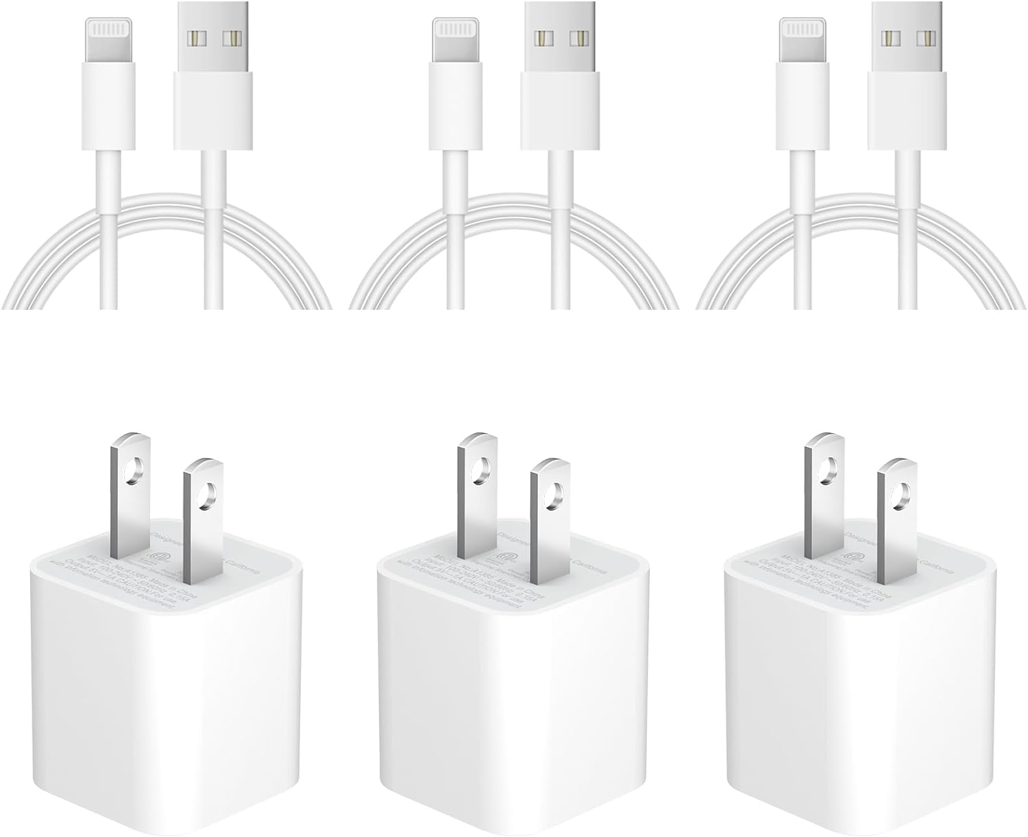 iPhone Charger Fast Charging [Apple MFi Certified] 3 Pack USB A Charger Block with 6ft USB A to Lightning Cable Compatible with iPhone 14 13/12/11/XS/XR/X 8 7/iPad 🍁 All In One Marketplace Canada