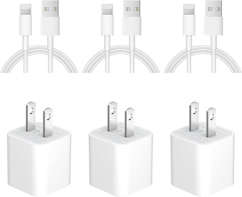 iPhone Charger Fast Charging [Apple MFi Certified] 3 Pack USB A Charger Block with 6ft USB A to Lightning Cable Compatible with iPhone 14 13/12/11/XS/XR/X 8 7/iPad 🍁 All In One Marketplace Canada