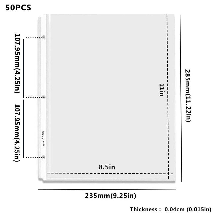 Sheet Protectors - 50 Sheets 4 mils[0.04mm] Strong Extra Heavyweight Clear Top Load 8.5 x 11 Inch Highlight Transparent Acid-Free for 3 Ring Binder OS0150 🍁 All In One Marketplace Canada