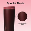 Owala SmoothSip Slider Insulated Stainless Steel Coffee Tumbler, Reusable Iced Coffee Cup, Hot Coffee Travel Mug, BPA Free 20 oz, Black Cherry 🍁 All In One Marketplace Canada