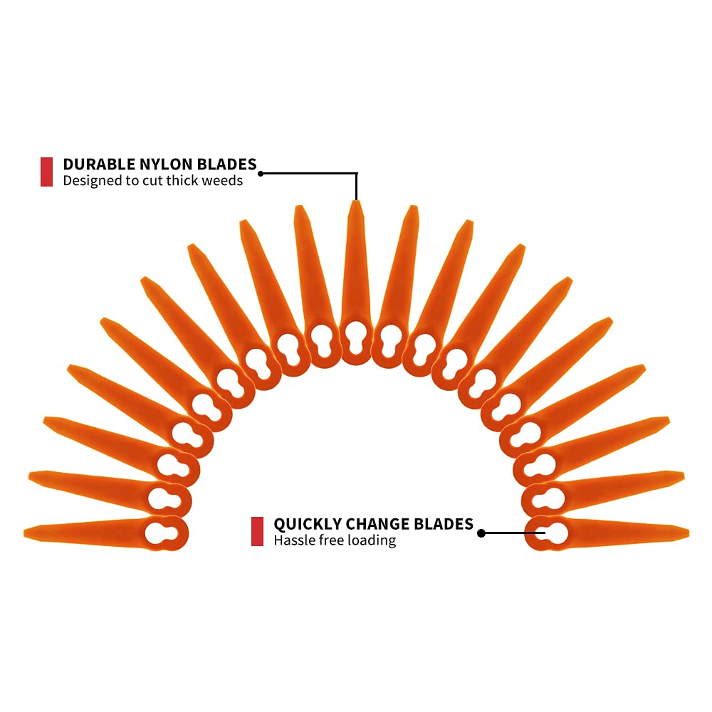 FourShow 100Pcs Plastic Replacement Blades Compatible with STIHL Polycut 2-2 Polycut 3-2 Grass Trimmer FSA 45 FSA 57 FSE 52,Sun Joe 24V-GT10, Redback Swift 40V 🍁 All In One Marketplace Canada