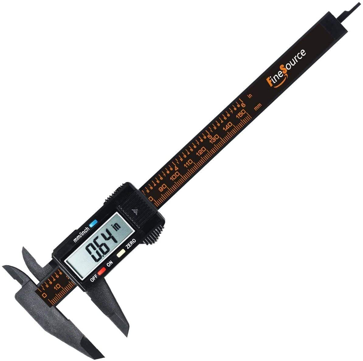 FineSource Electronic Digital Caliper Inch/Metric Conversion 0-6 Inch/150 mm Carbon Fiber Gauge Micrometer Extra Large LCD Screen Auto Off Featured Measuring Tool (Black) 🍁 All In One Marketplace Canada