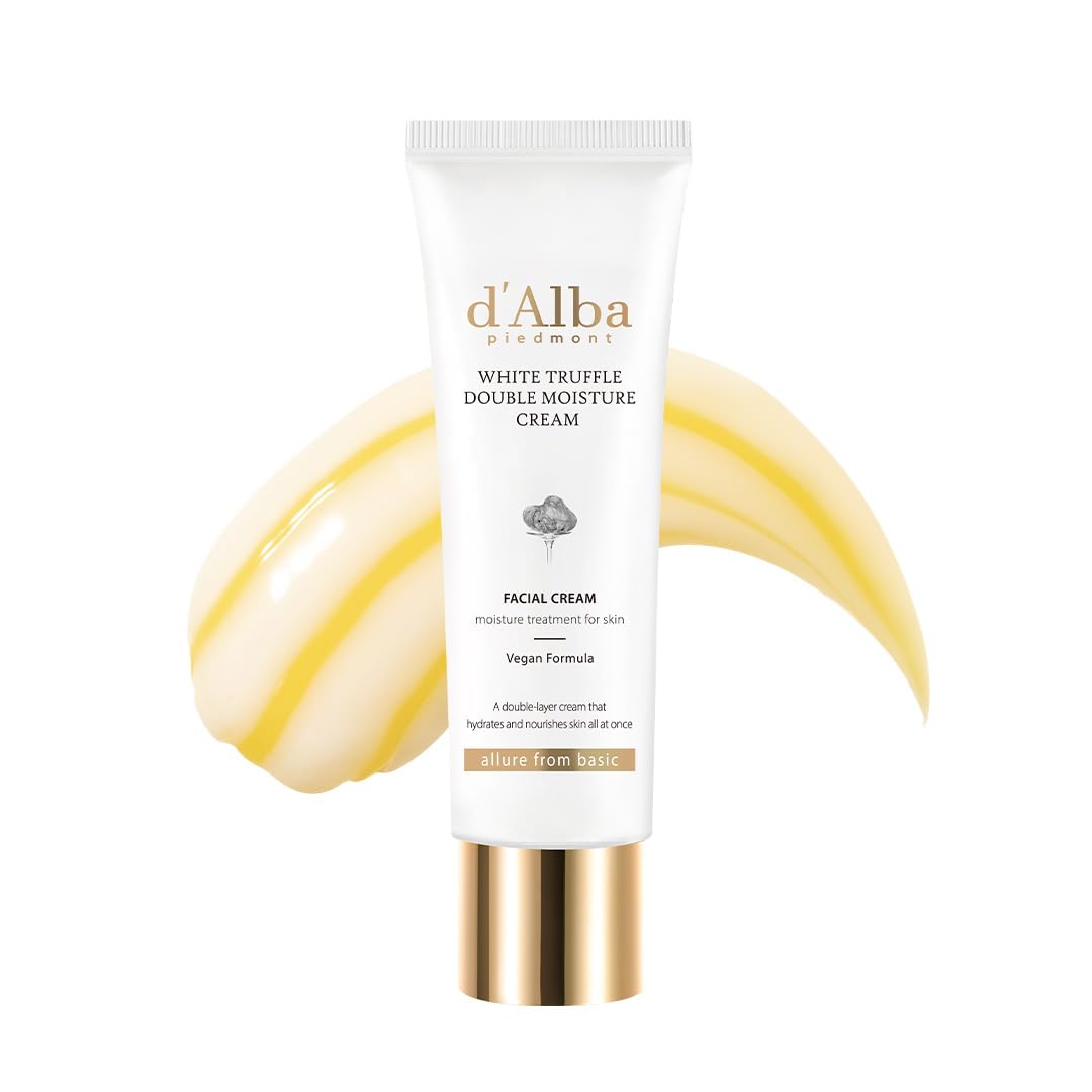 d'alba Piedmont White Truffle Double Moisture Cream, 2-in-1 Face Moisturizer, Vegan Skincare, Vegan Collegen, Skin Firming and Tightening, Dual Formula in ONE tube, Korean Skincare 🍁 All In One Marketplace Canada
