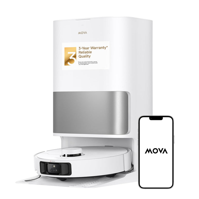 MOVA P10 Pro Ultra Robot Vacuum and Mop 13,000Pa Suction, 140°F Hot Water Auto Mop Washing & Drying, Dual Spinning Extenable Mop,10.5mm Lifting for Carpet, 360°Obstacle Avoidance, App Control 🍁 All In One Marketplace Canada