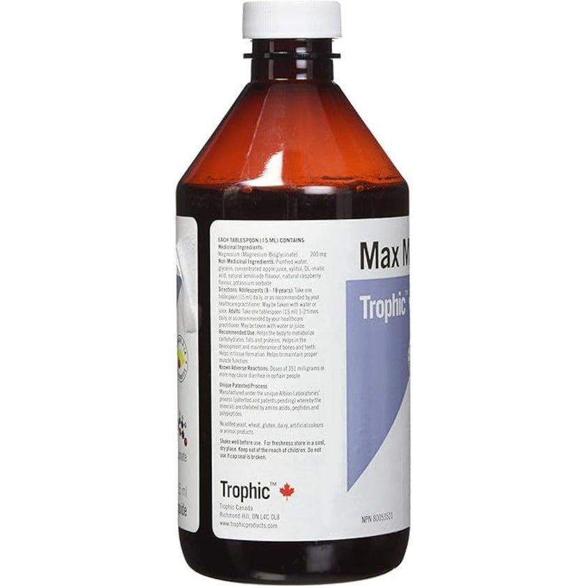 Trophic Max Mag (Magnesium Bisglycinate), 450ml, Raspberry Lemonade 🍁 All In One Marketplace Canada