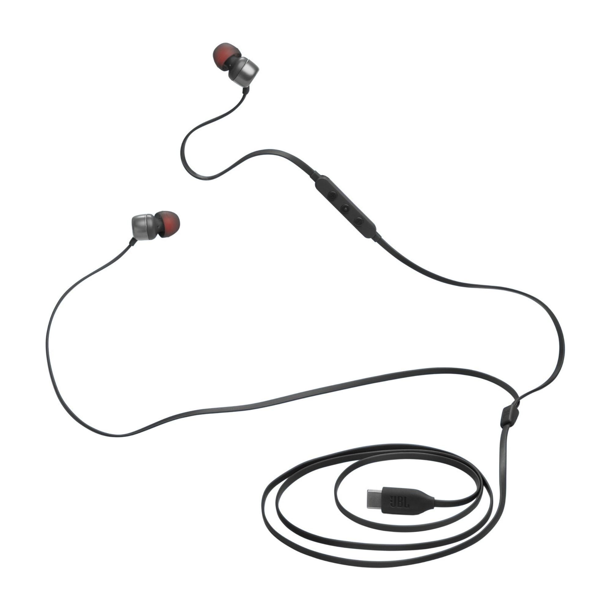 JBL Tune 310C - USB-C Wired Hi-Res in-Ear Headphones, Tangle-Free Flat Cable, 3-Button Remote with Microphone (Black) 🍁 All In One Marketplace Canada