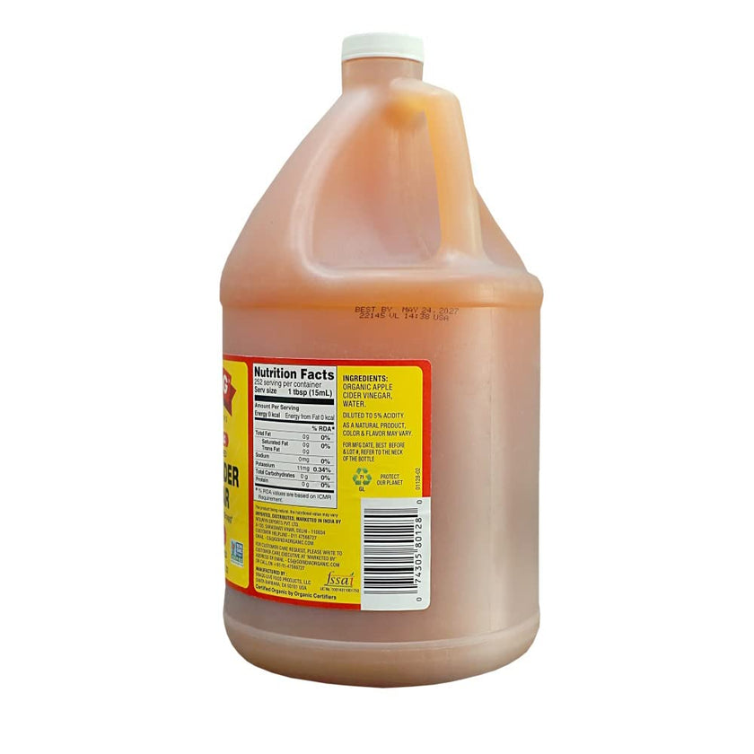 Bragg Organic Raw Apple Cider Vinegar, 128 ounces, 3.78 l (Pack of 1) 🍁 All In One Marketplace Canada