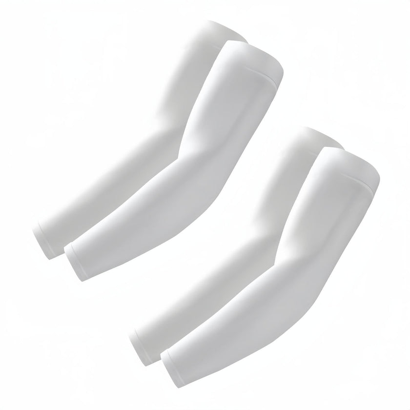 ROXUN 2 Pairs Arm Sleeves, Cooling UV Sun Protection Sports Compression for Men/Women 2 White 🍁 All In One Marketplace Canada