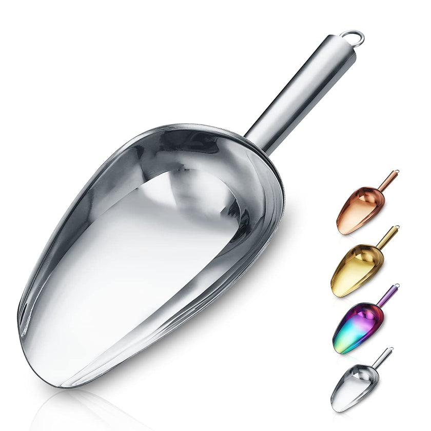 Berglander Stainless Steel Ice Scoop 6 OZ, Multipurpose Scoop for Ice Maker, Candy, Kitchen, Bar, Party, Wedding, Pet, Animal, Dog Food, Beach Shovel (Silver) 🍁 All In One Marketplace Canada