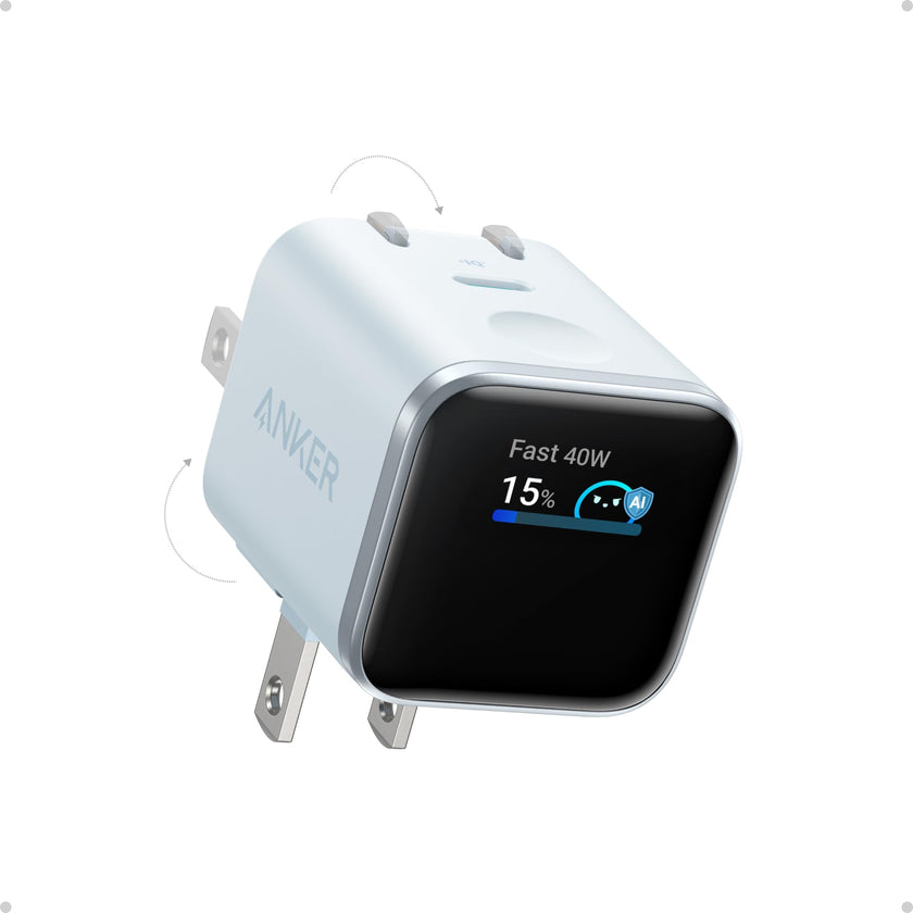 Anker Smart Display Charger,Anker Nano 45W Fast Charging USB C Charger with Smart Recognition,Built-in Care Mode,Compact with 180° Foldable Plug,for iPhone 17/16/15 Series,MacBook,Apple Watch (Blue) 🍁 All In One Marketplace Canada