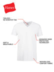 Hanes Men's ComfortSoft 4 Pack FreshIQ Cotton V-Neck T-Shirt, White, Medium 🍁 All In One Marketplace Canada